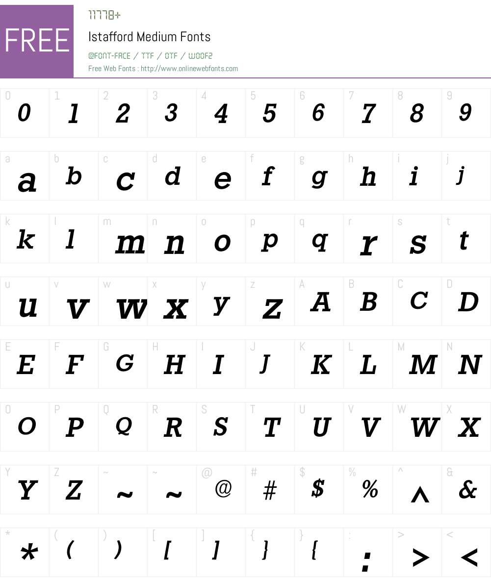 Istafford Font Screenshots