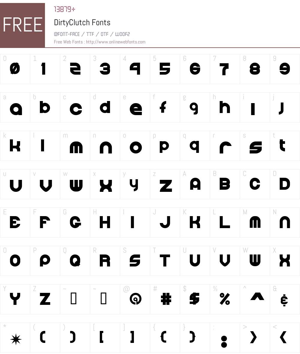 DirtyClutch Font Screenshots
