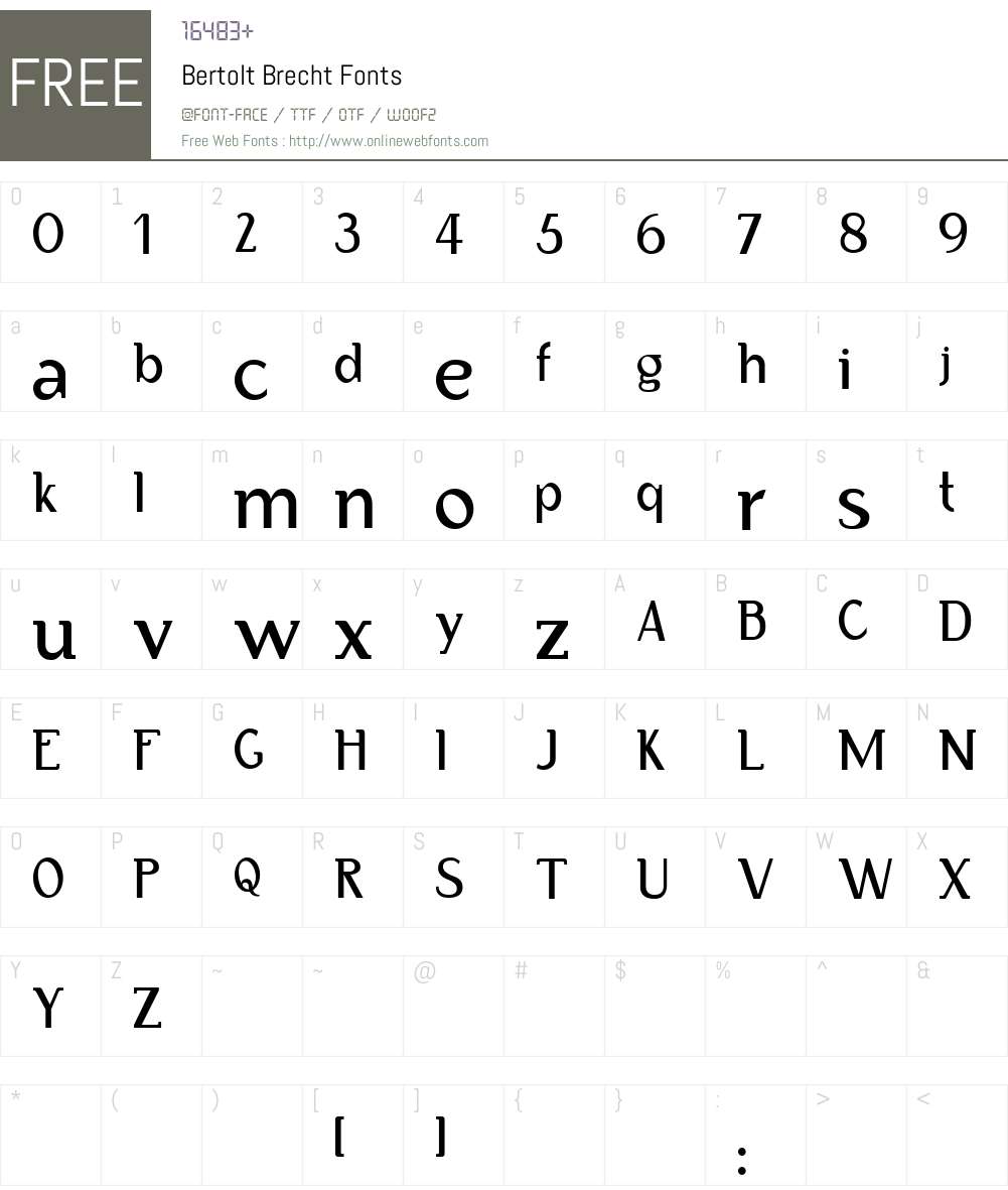 Bertolt Brecht Font Screenshots