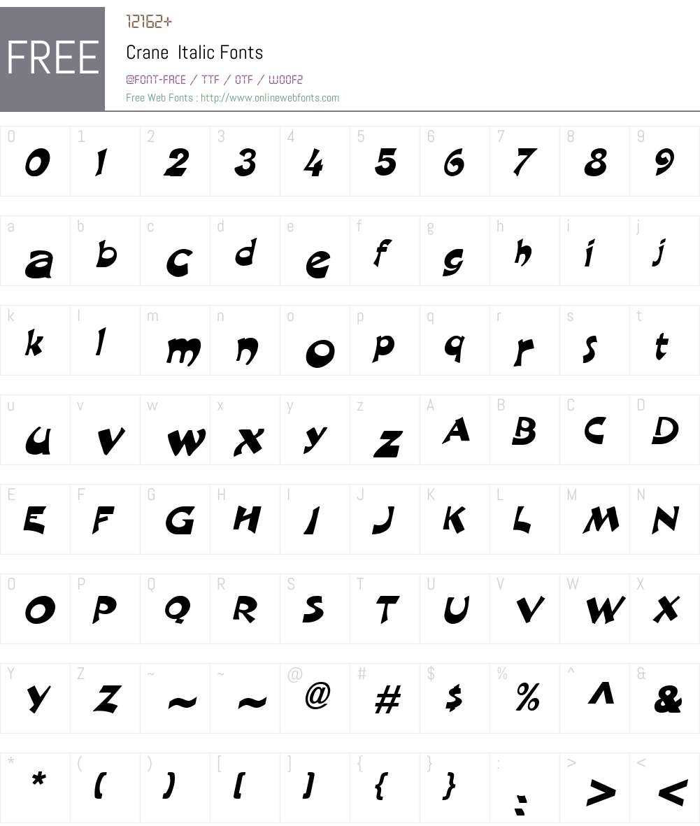 Crane Font Screenshots