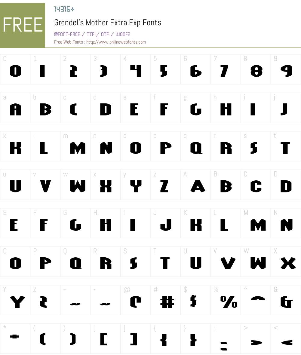 Grendel's Mother Extra Exp Font Screenshots