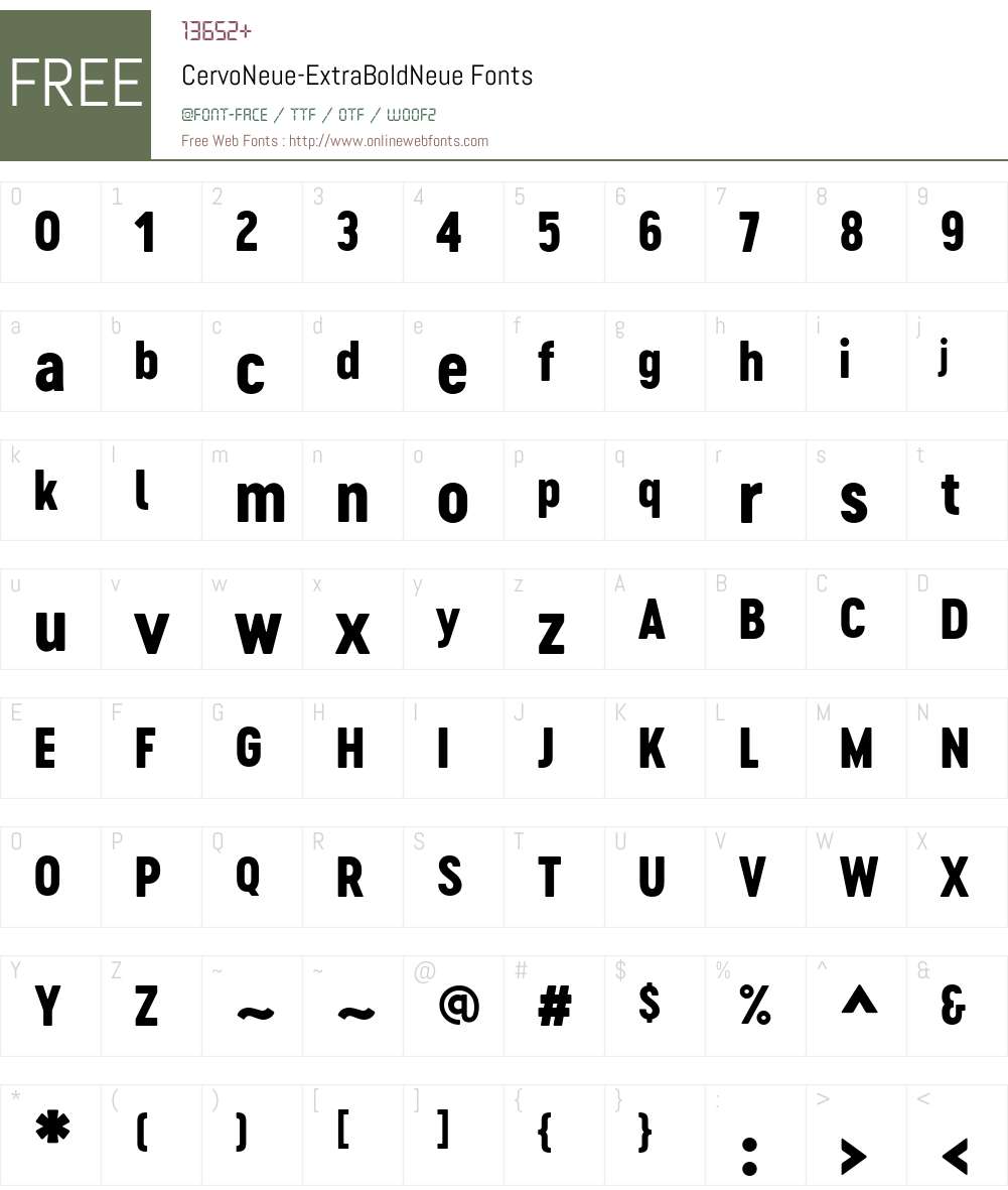 CervoNeue-ExtraBoldNeue Font Screenshots