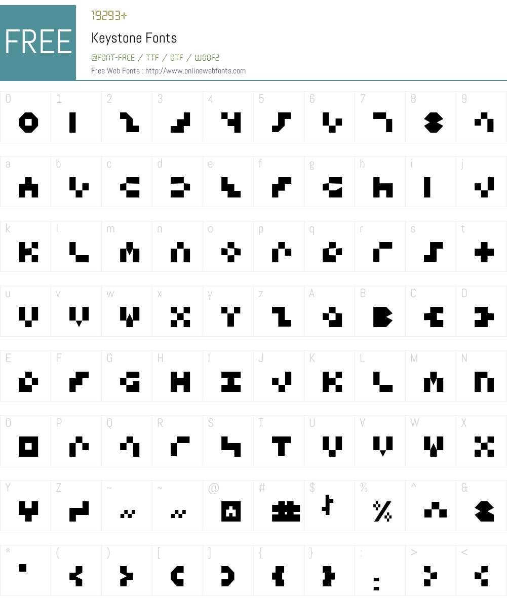Keystone Font Screenshots