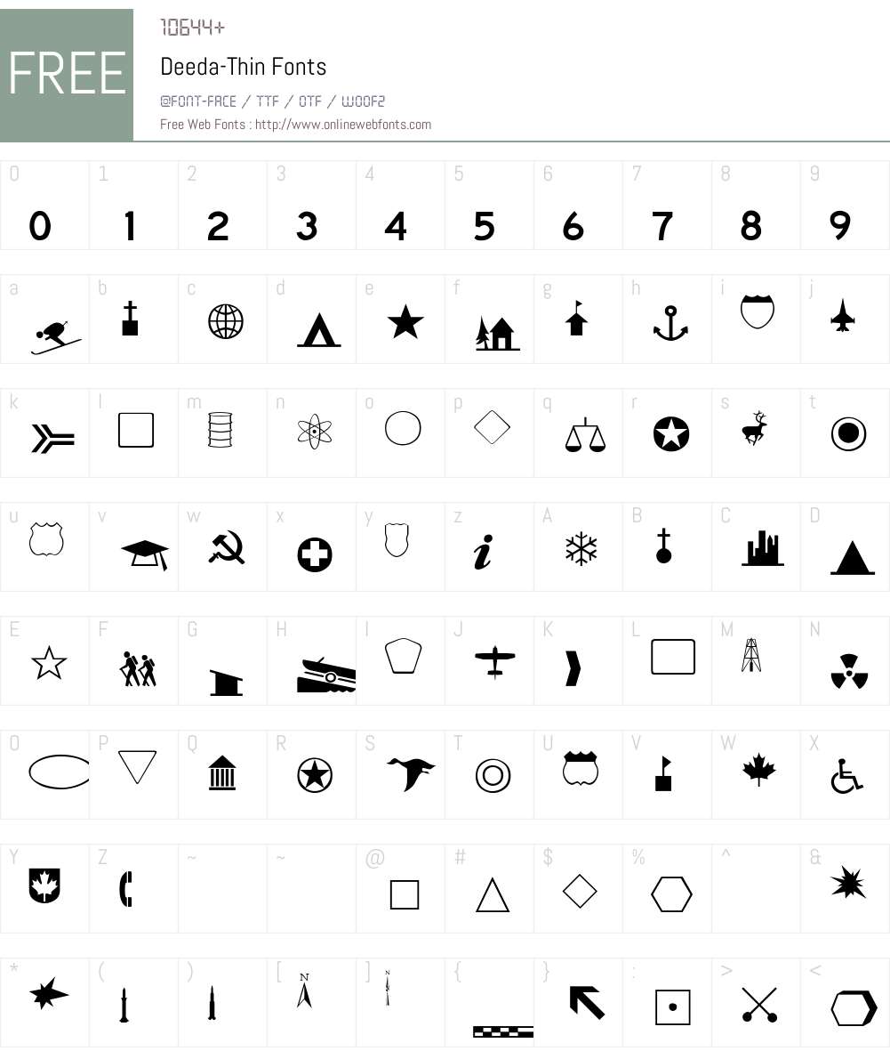 Deeda-Thin Font Screenshots