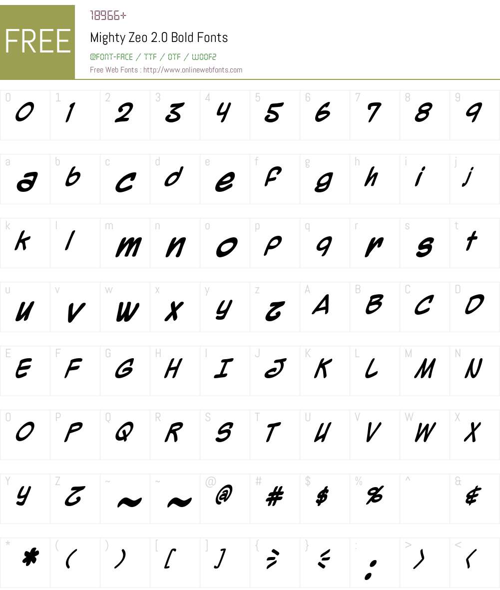 Mighty Zeo 2.0 Font Screenshots