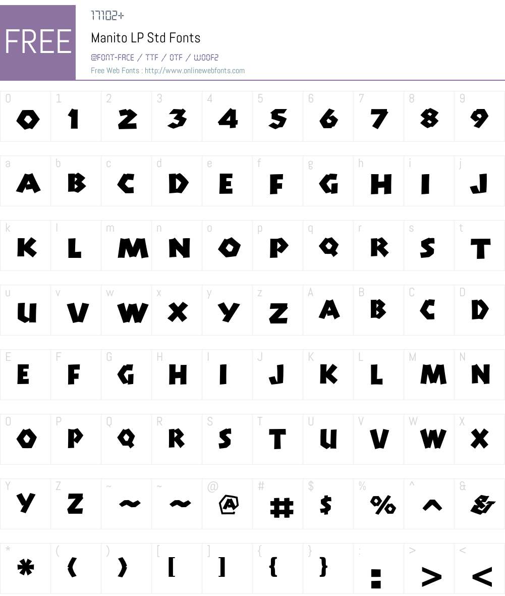 Manito LP Std Font Screenshots