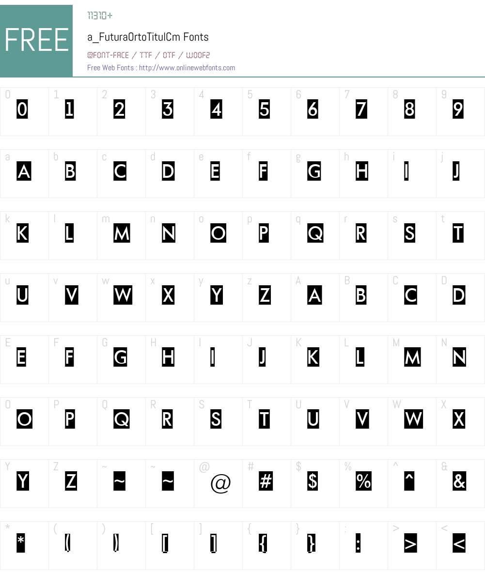 a_FuturaOrtoTitulCm Font Screenshots