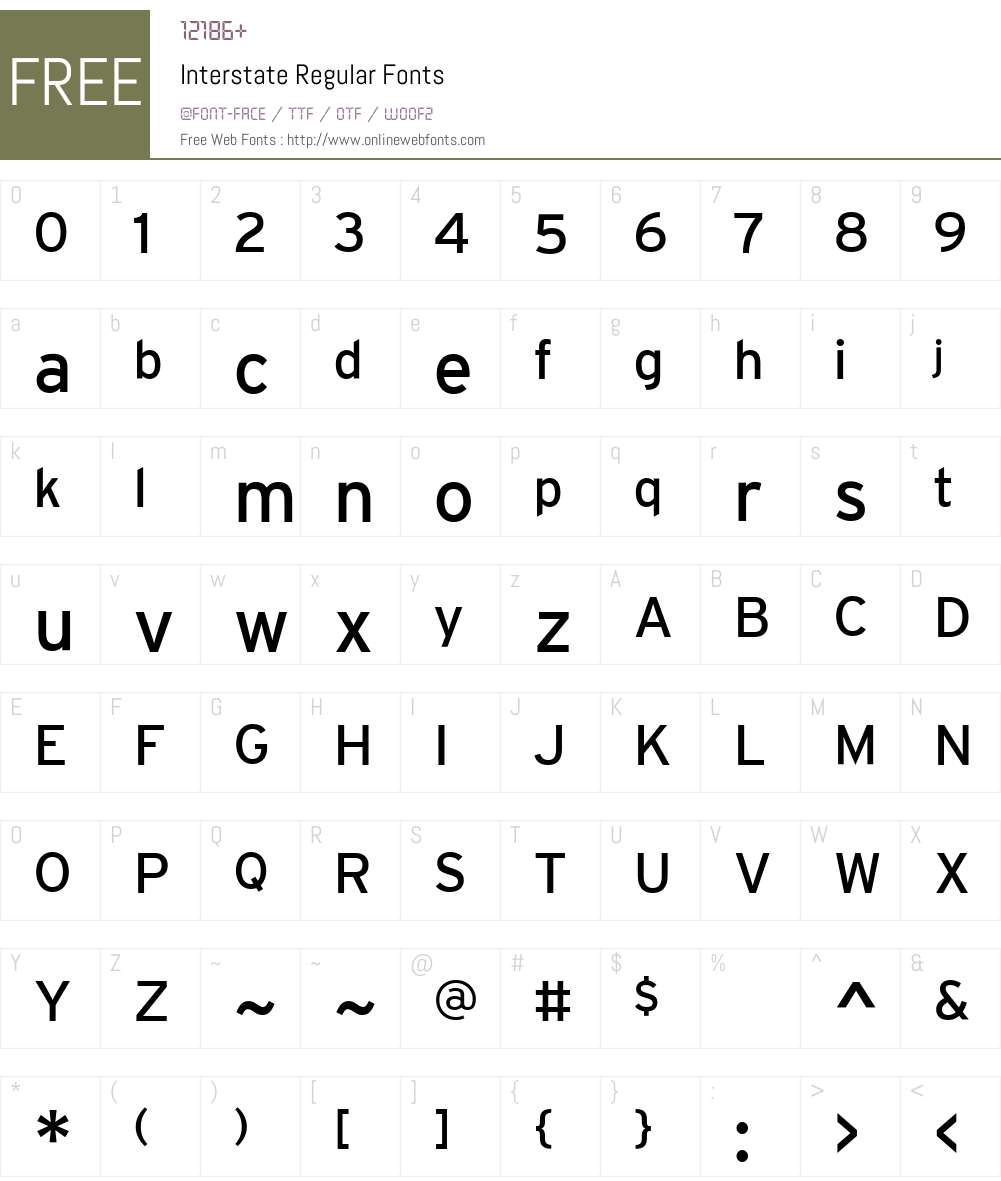 Interstate Font Screenshots