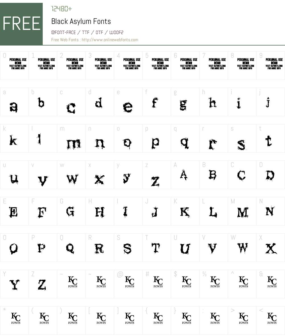 Black Asylum Font Screenshots