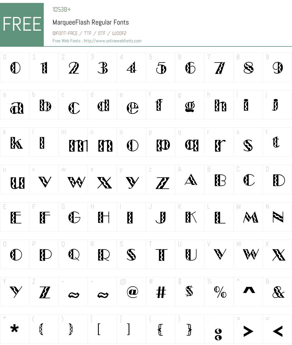 MarqueeFlash Font Screenshots