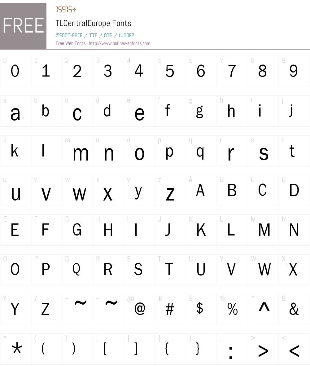 TLCentralEurope Font Screenshots
