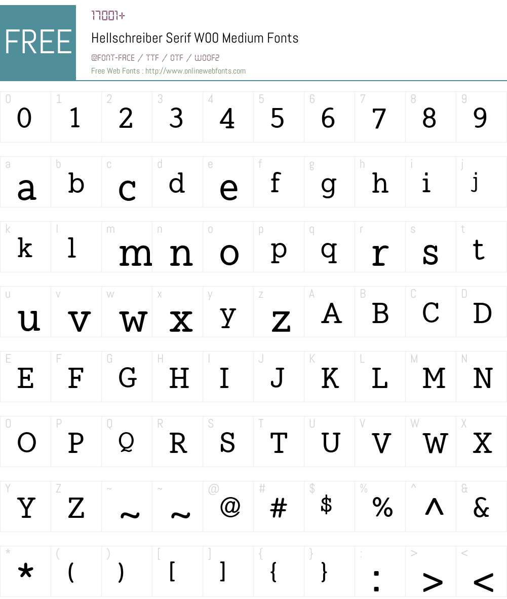 Hellschreiber Serif Font Screenshots