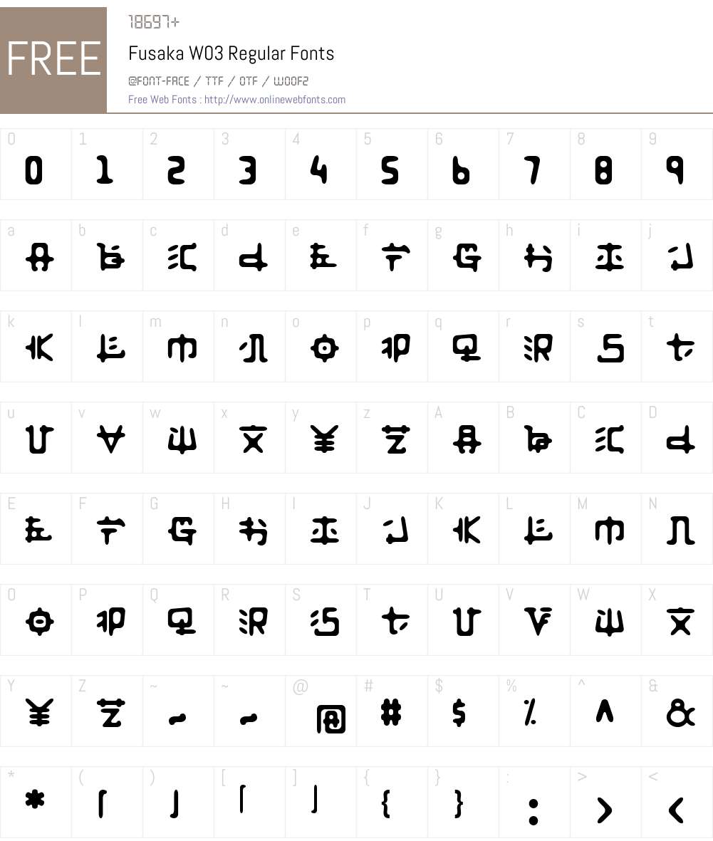 FusakaW03-Regular Font Screenshots