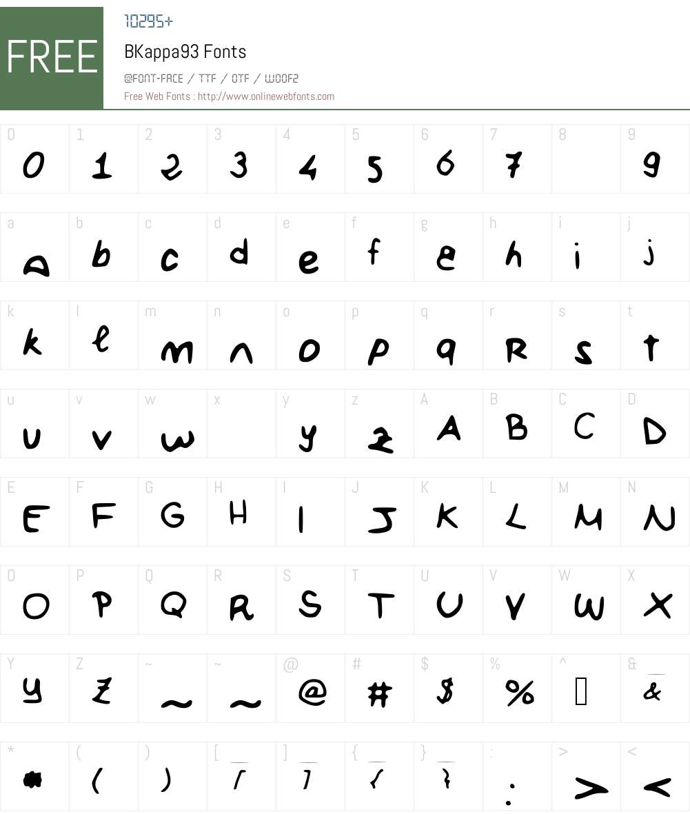 BKappa93 Font Screenshots
