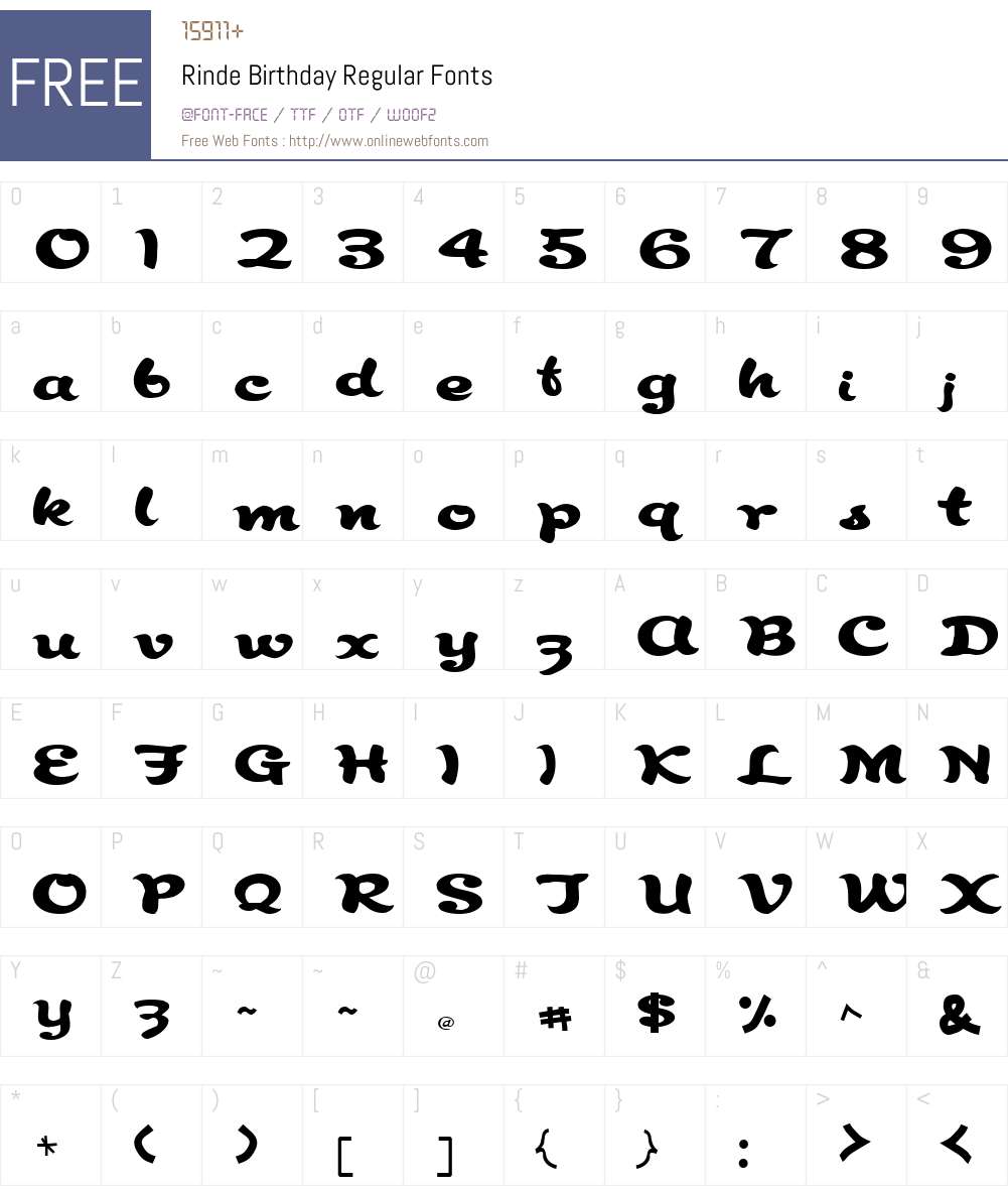 Rinde Birthday Font Screenshots