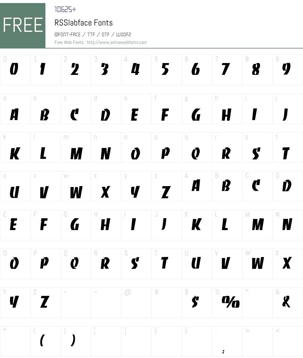 RSSlabface Font Screenshots