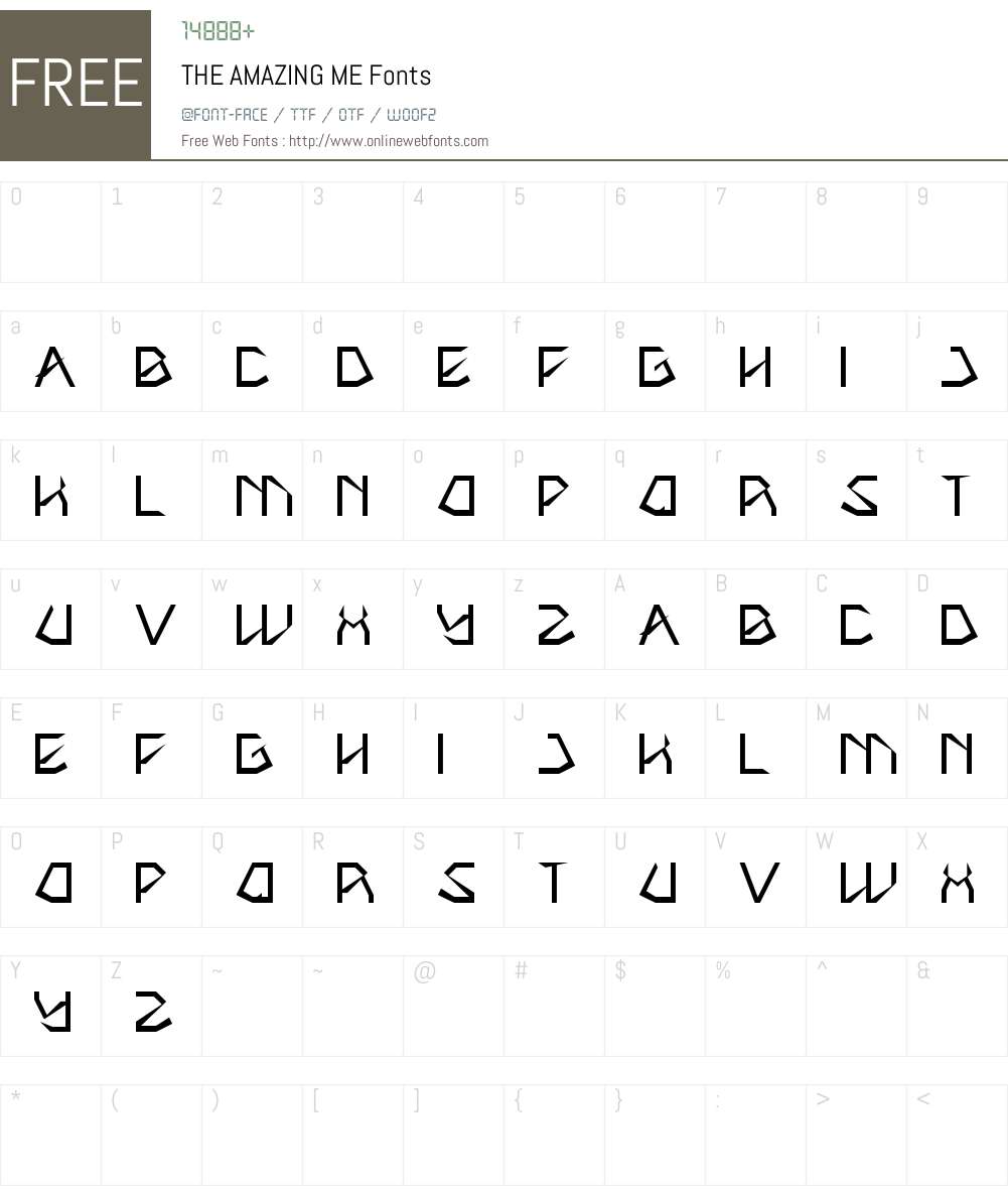 THE AMAZING ME Font Screenshots