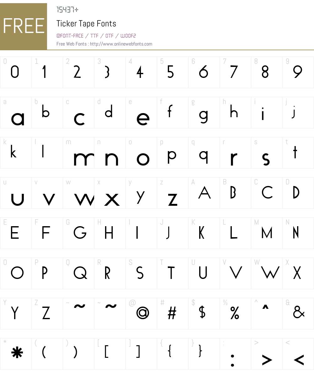 Ticker Tape Font Screenshots