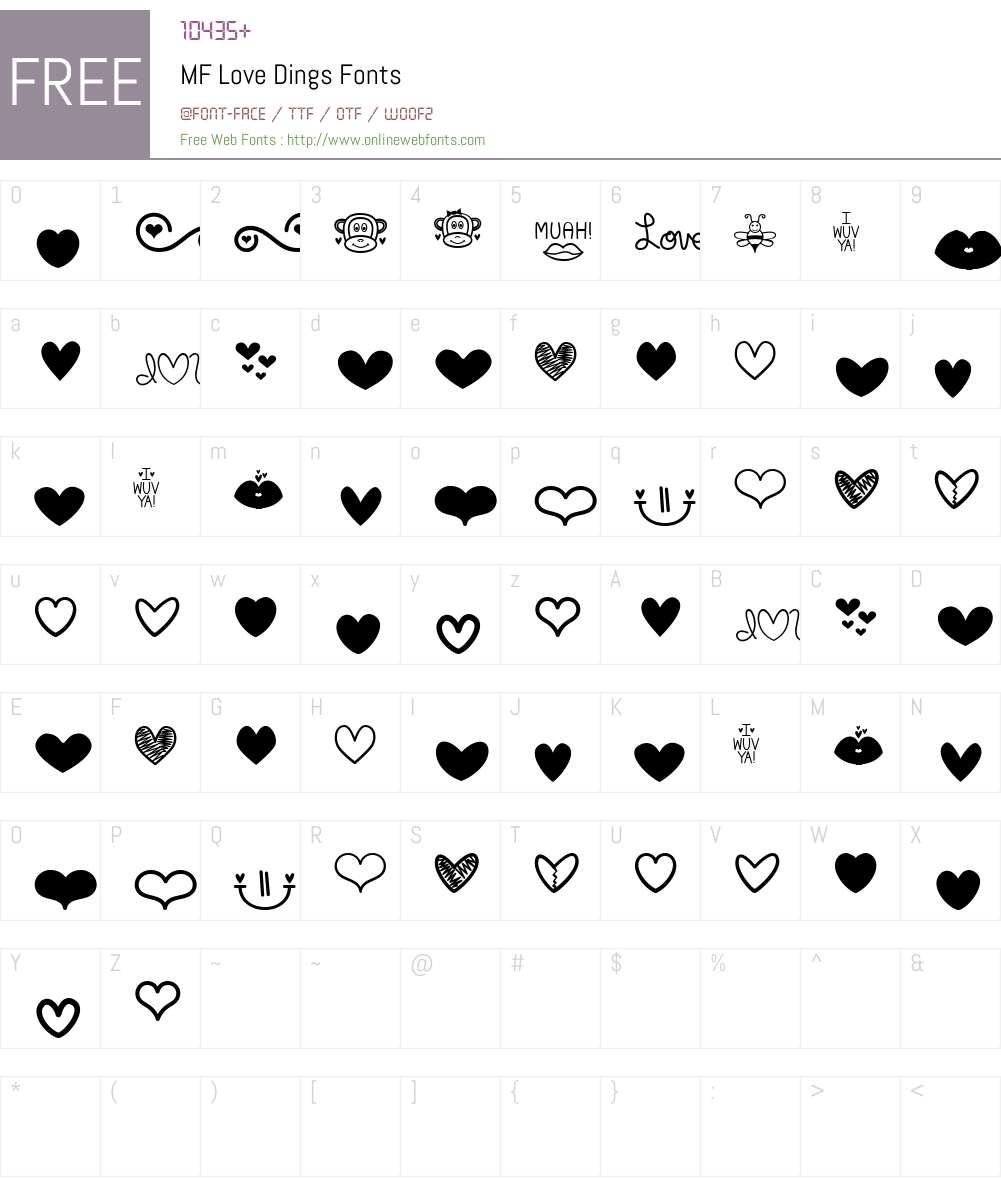 MF Love Dings Font Screenshots