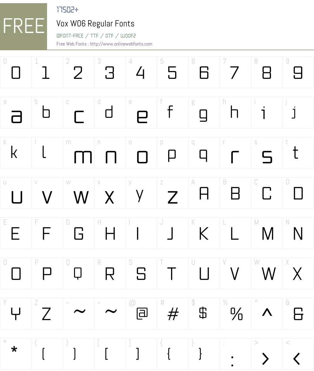 Vox Font Screenshots