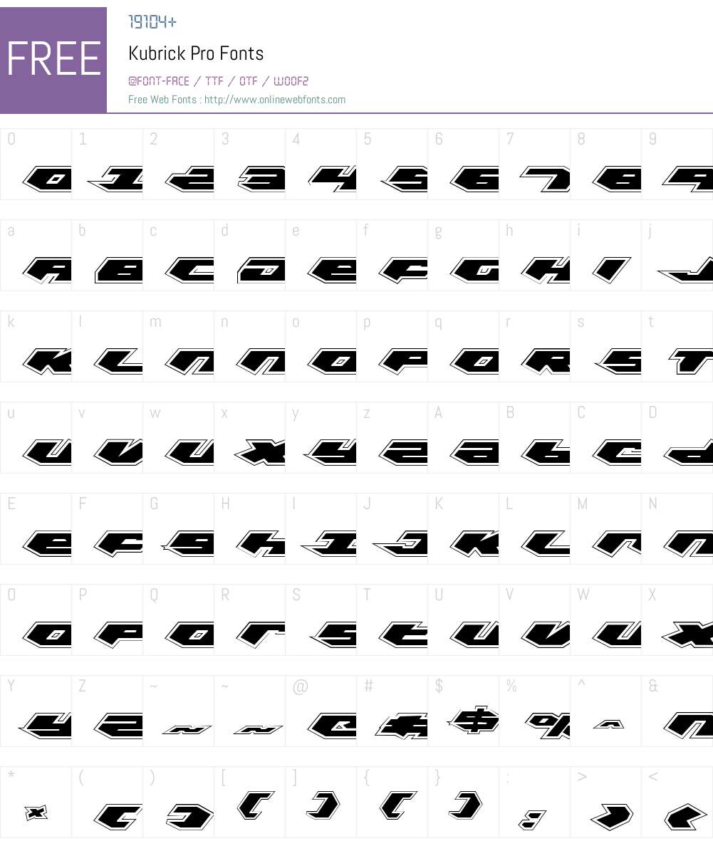 Kubrick Pro Font Screenshots
