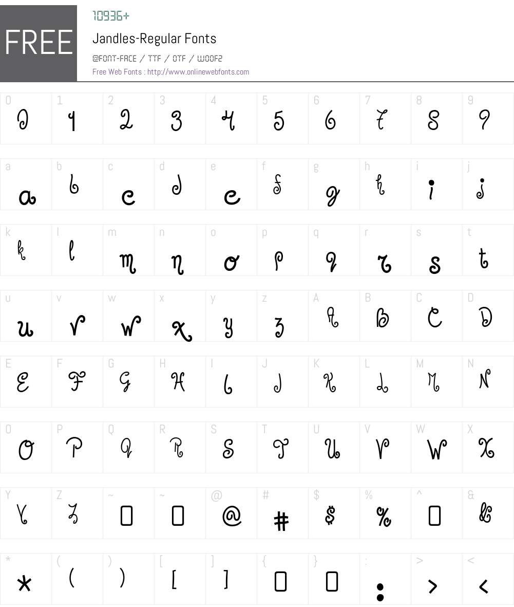 Jandles Font Screenshots