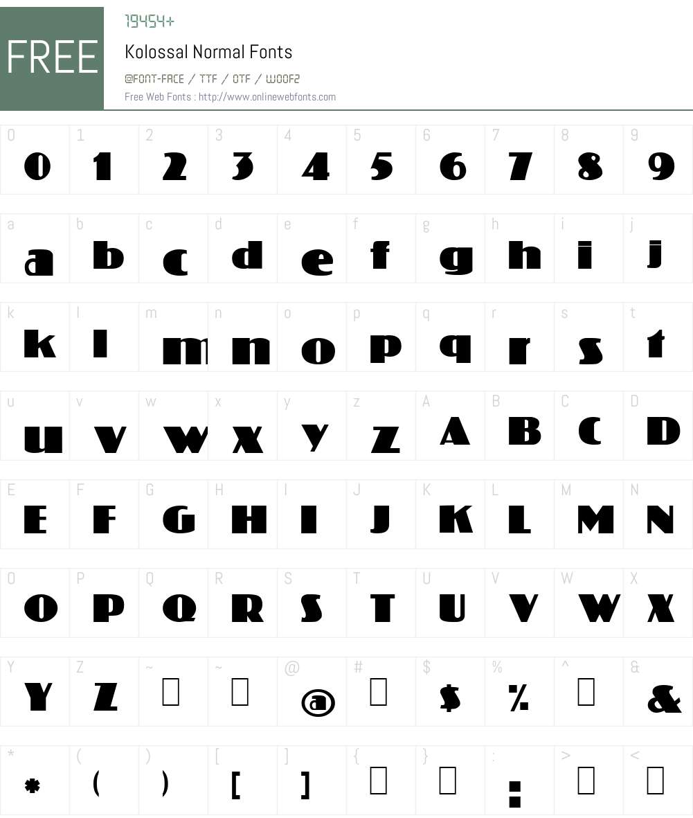 Kolossal Font Screenshots