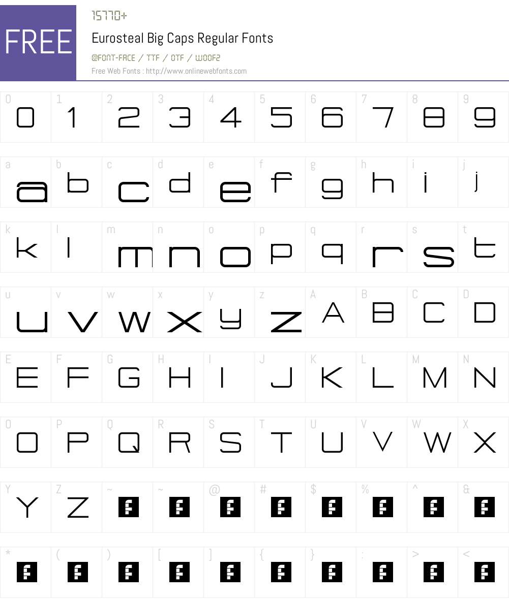 Eurosteal Big Caps Font Screenshots