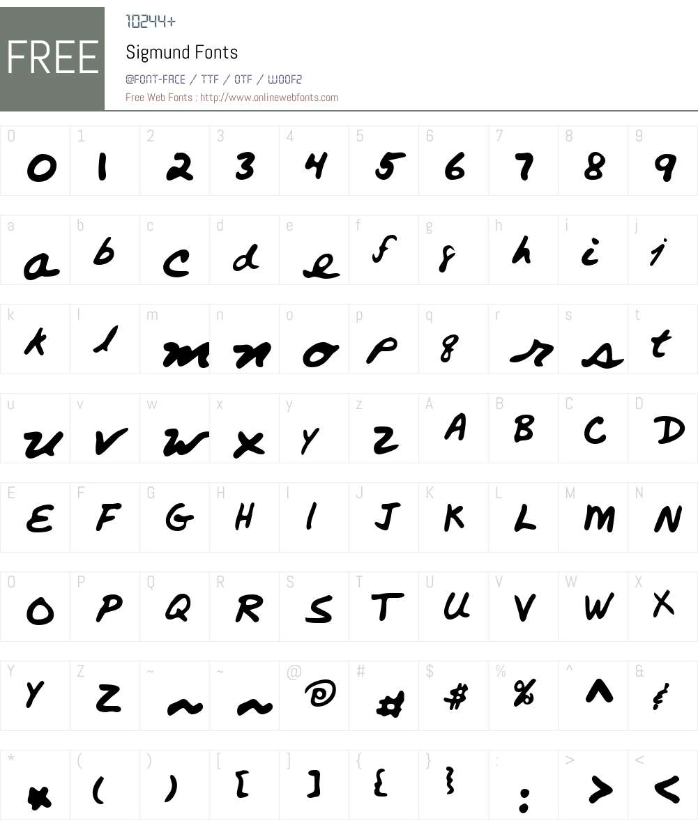 Sigmund Font Screenshots