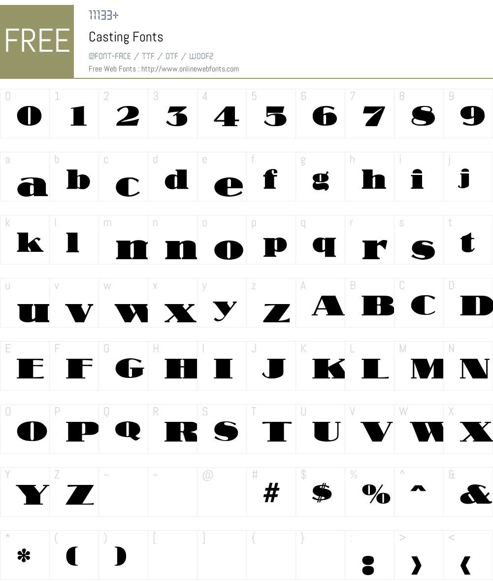 Casting Font Screenshots