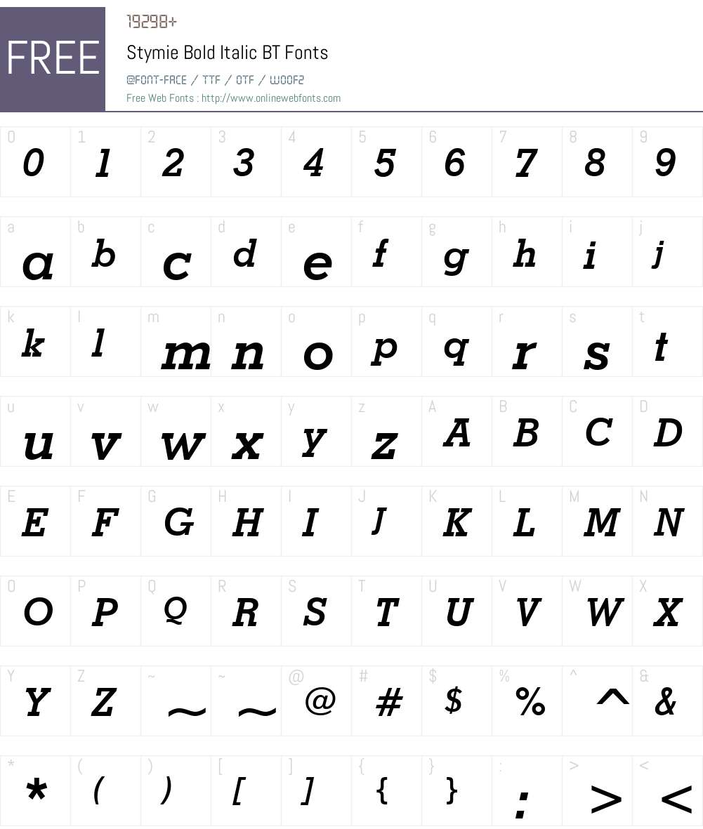 Stymie Lt BT Font Screenshots