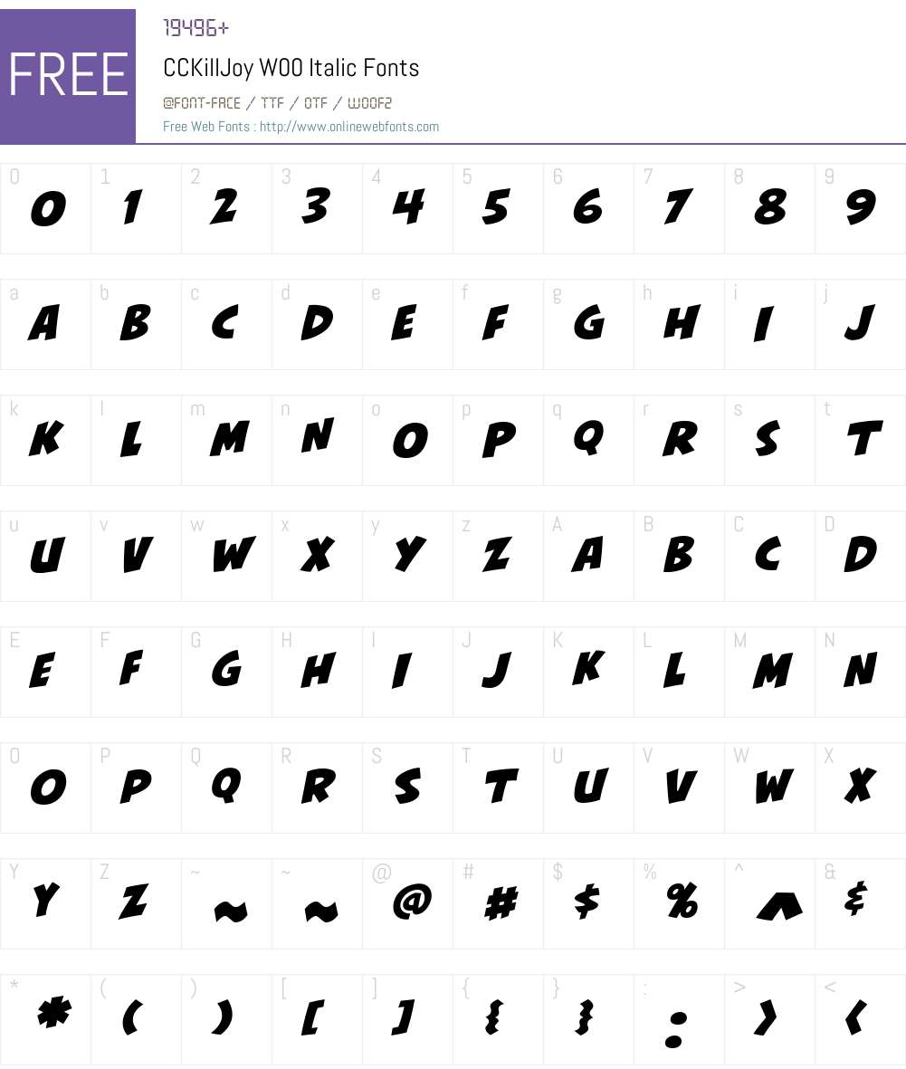 CCKillJoyW00-Italic Font Screenshots