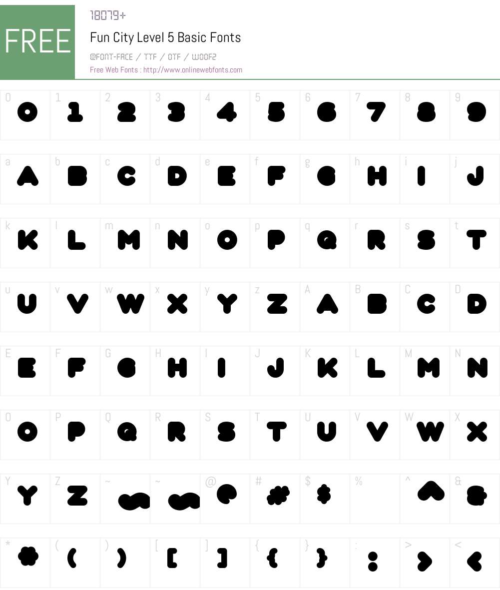 Fun City Level 5 Font Screenshots