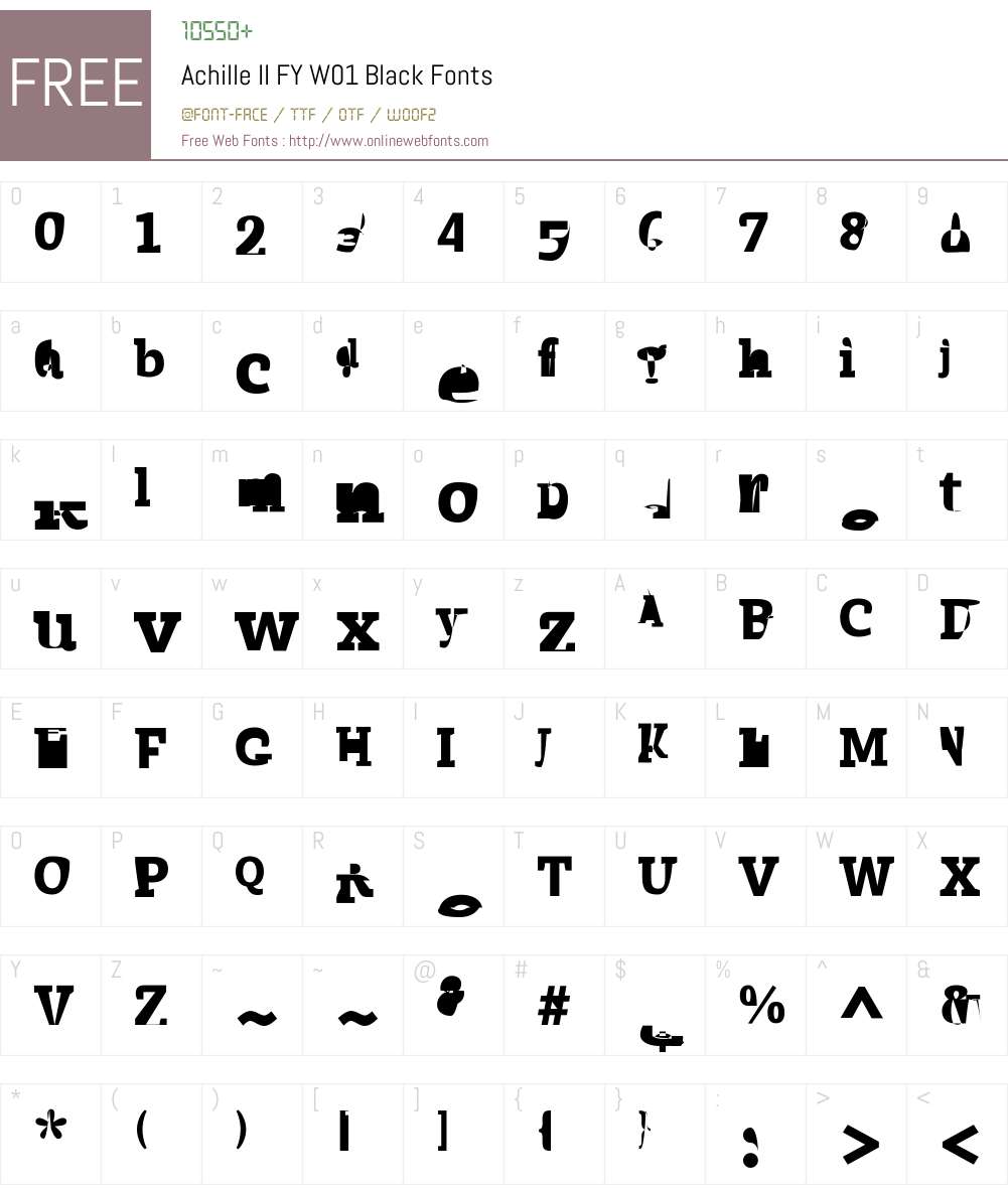 AchilleIIFYW01-Black Font Screenshots