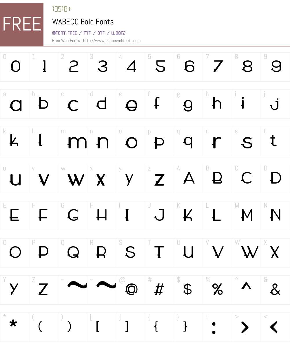 WABECO Font Screenshots