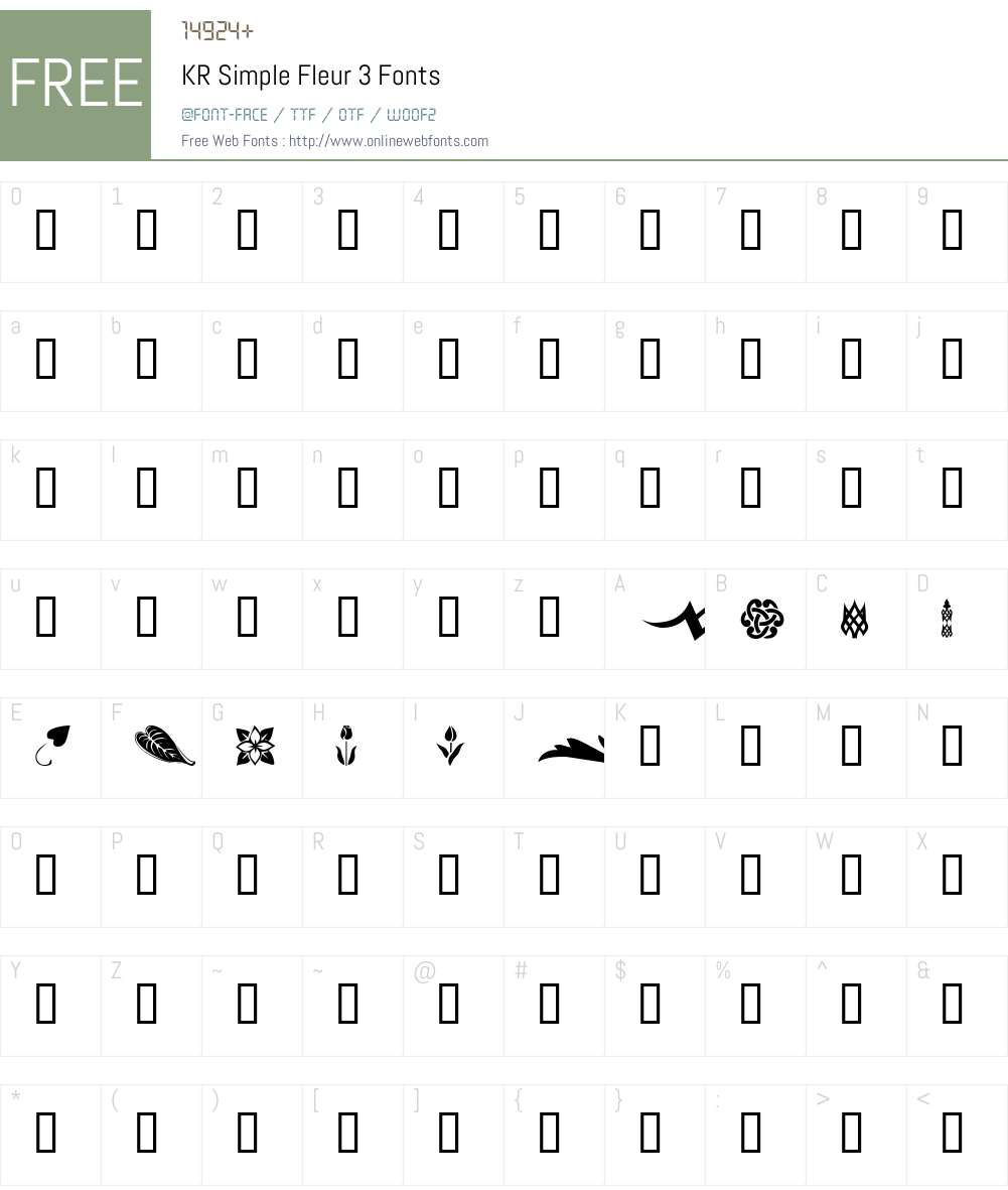 KR Simple Fleur 3 Font Screenshots