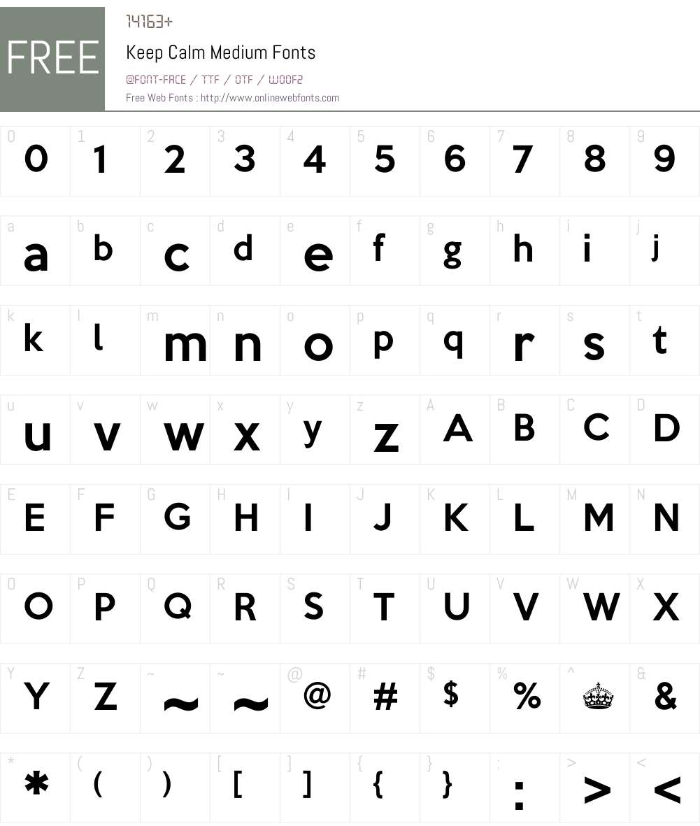Keep Calm Med Font Screenshots