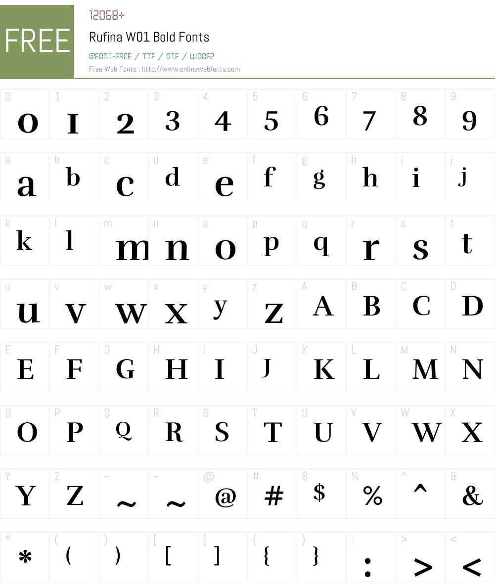 RufinaW01-Bold Font Screenshots