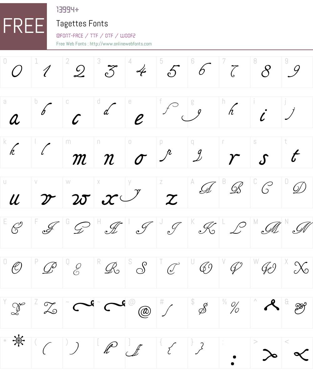 Tagettes Font Screenshots