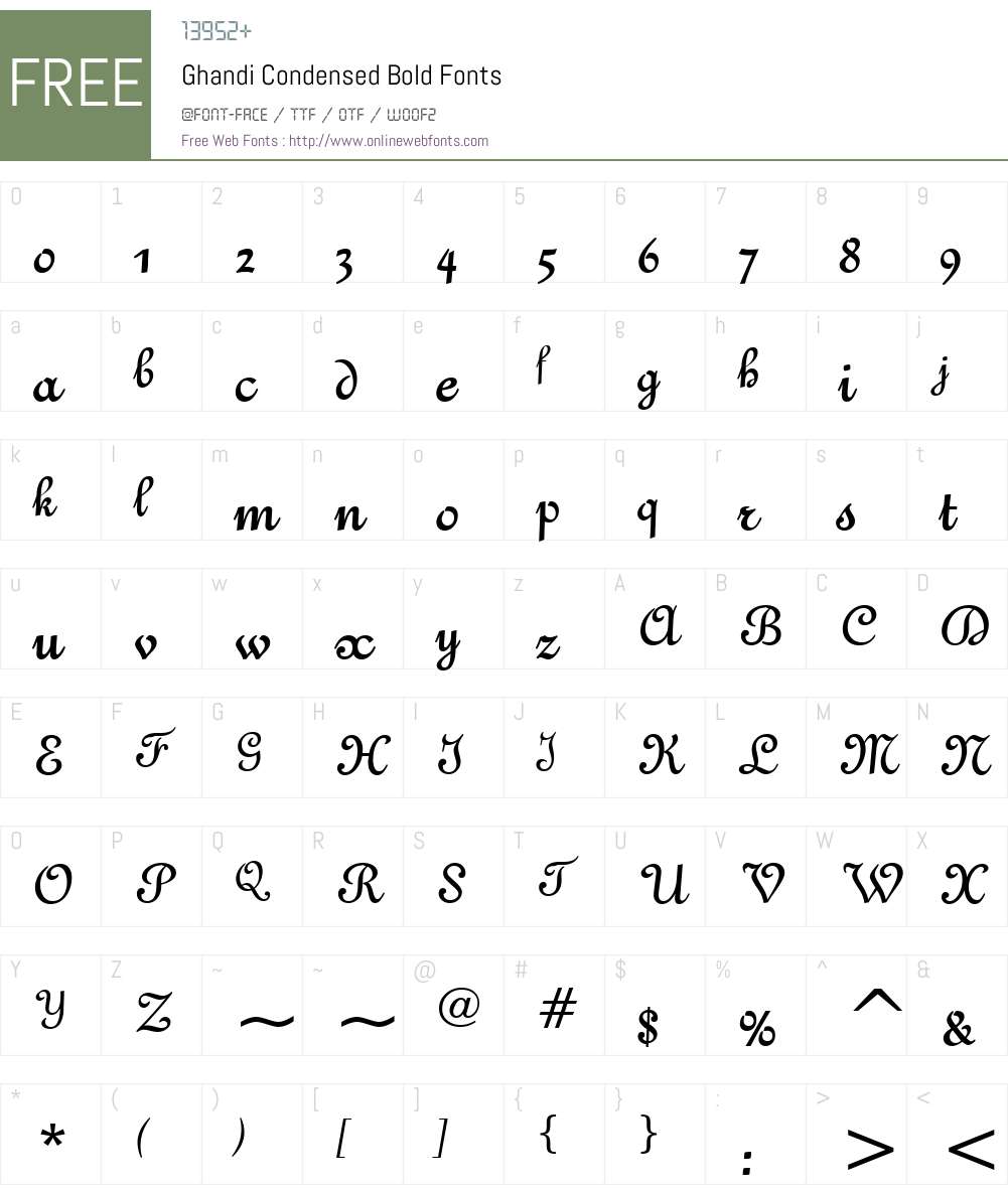 Ghandi Condensed Font Screenshots