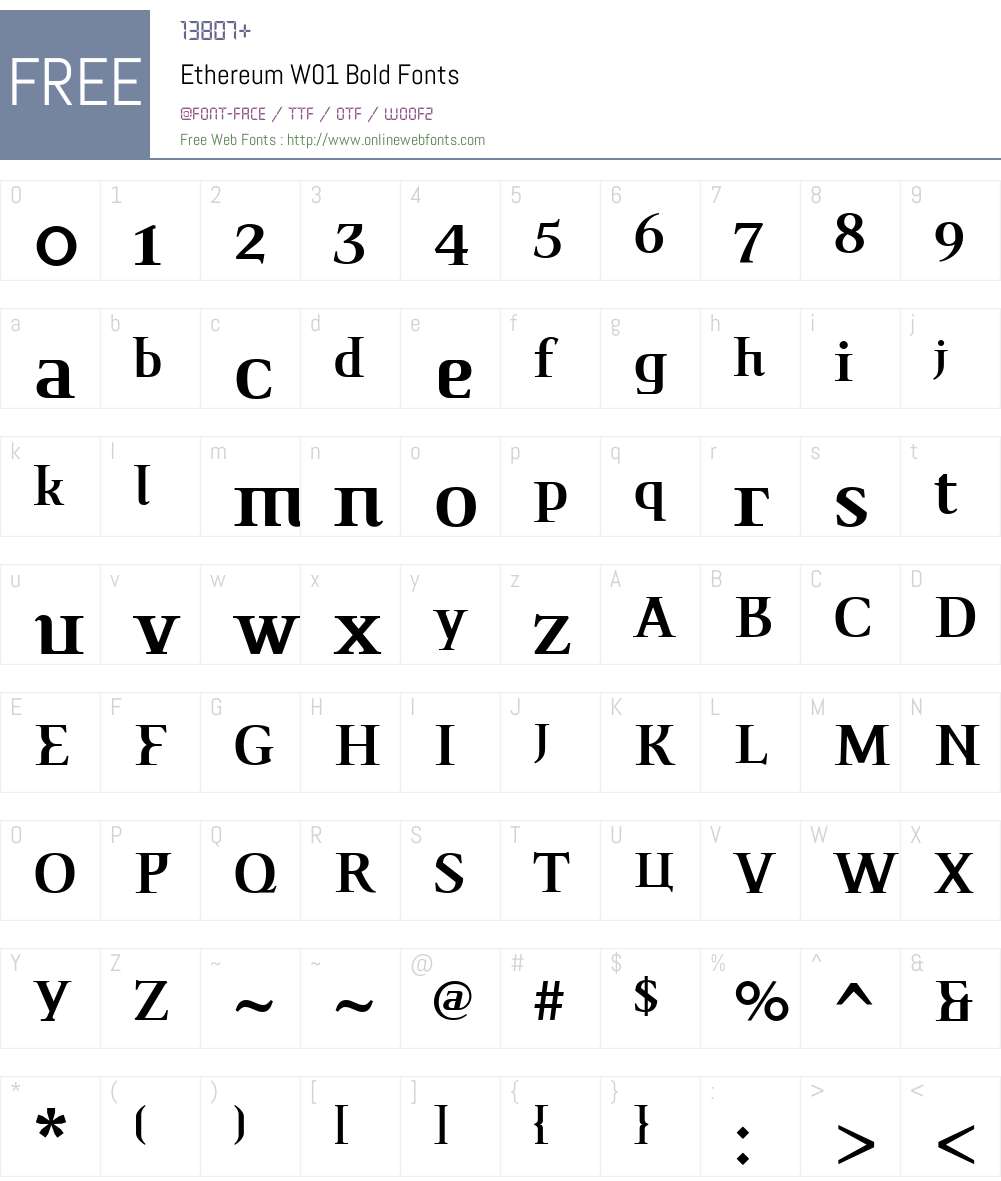 EthereumW01-Bold Font Screenshots