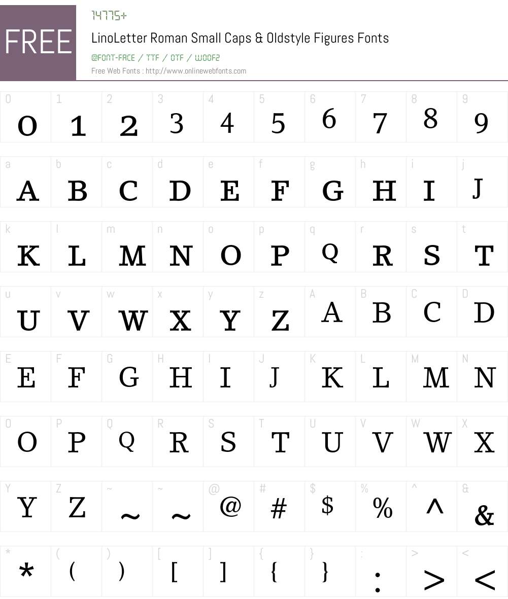 LinoLetter Font Screenshots