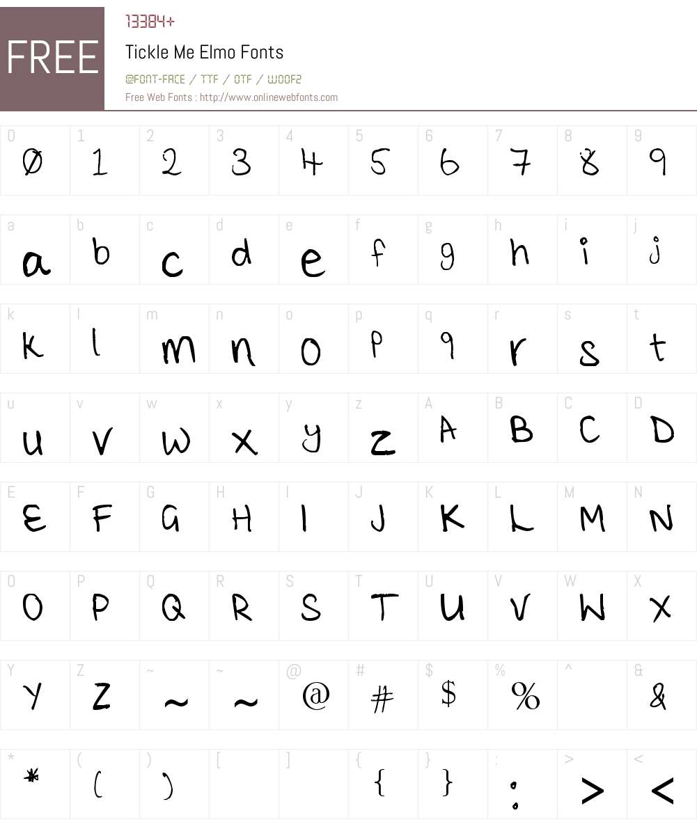 Tickle Me Elmo Font Screenshots