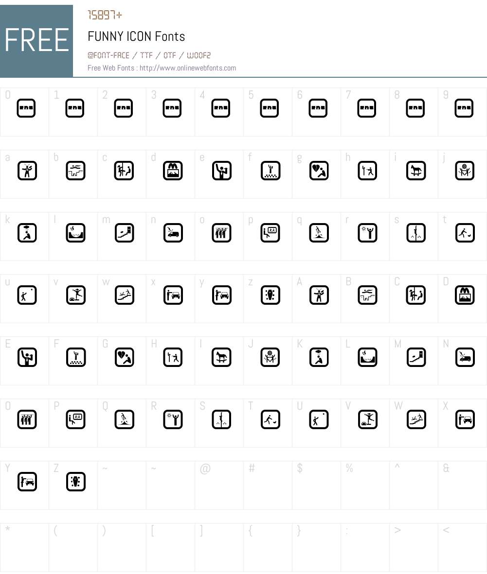 FUNNY ICON Font Screenshots