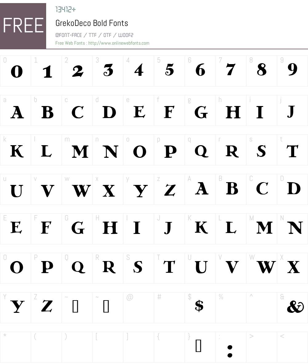 GrekoDeco Font Screenshots
