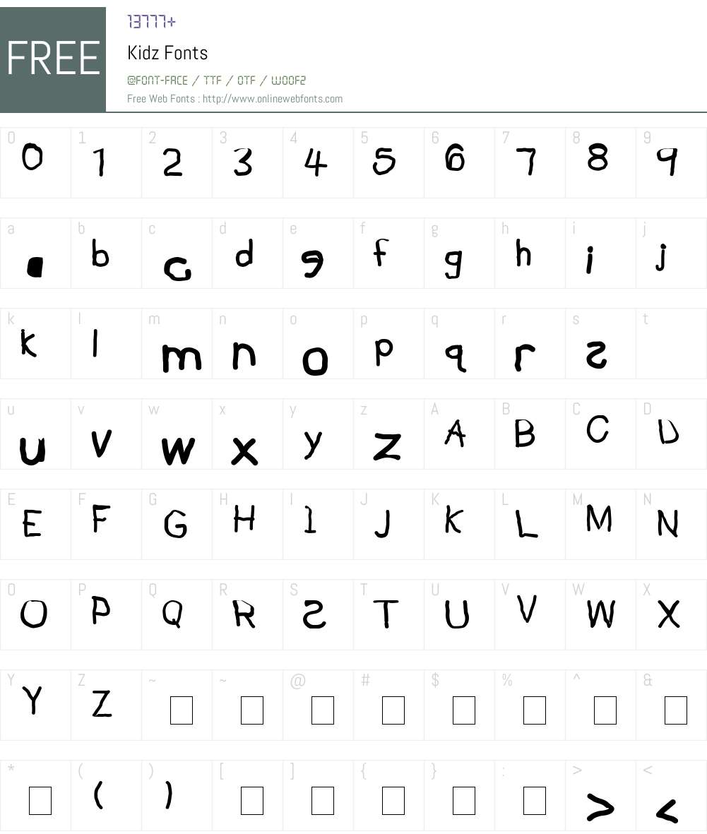 Kidz Font Screenshots