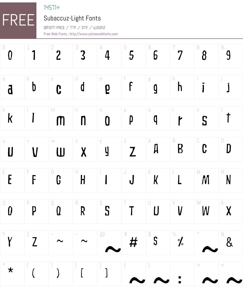 Subaccuz Font Screenshots