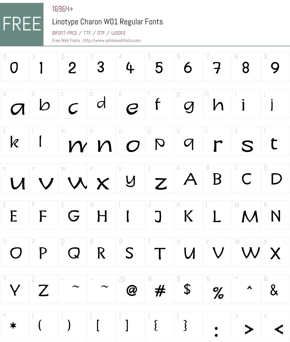 LinotypeCharonW01-Regular Font Screenshots