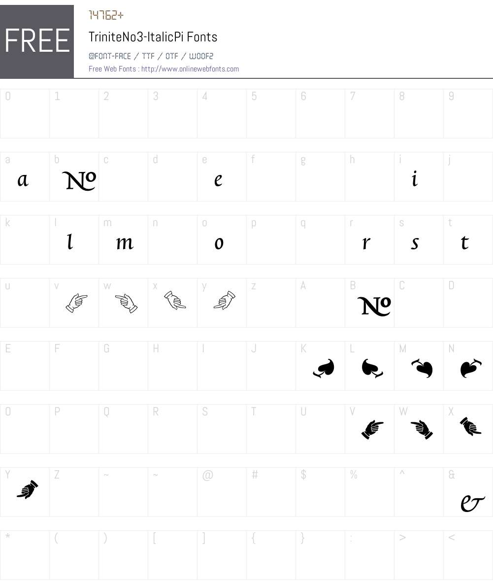 TriniteNo3 Font Screenshots
