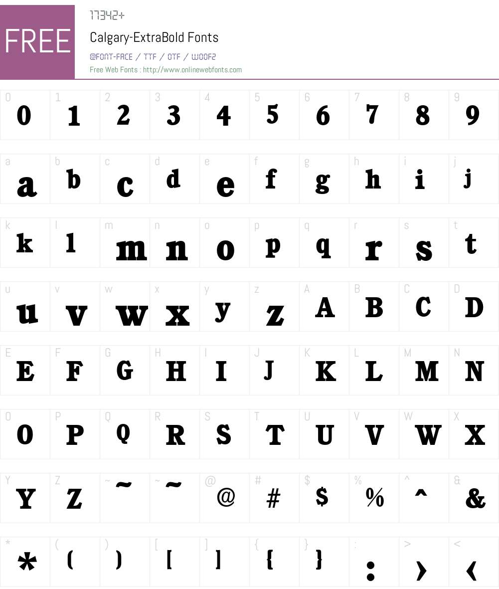 Calgary-ExtraBold Font Screenshots